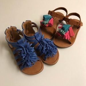 Set of 2 Cat & Jack Suede/Tassle Sandals.